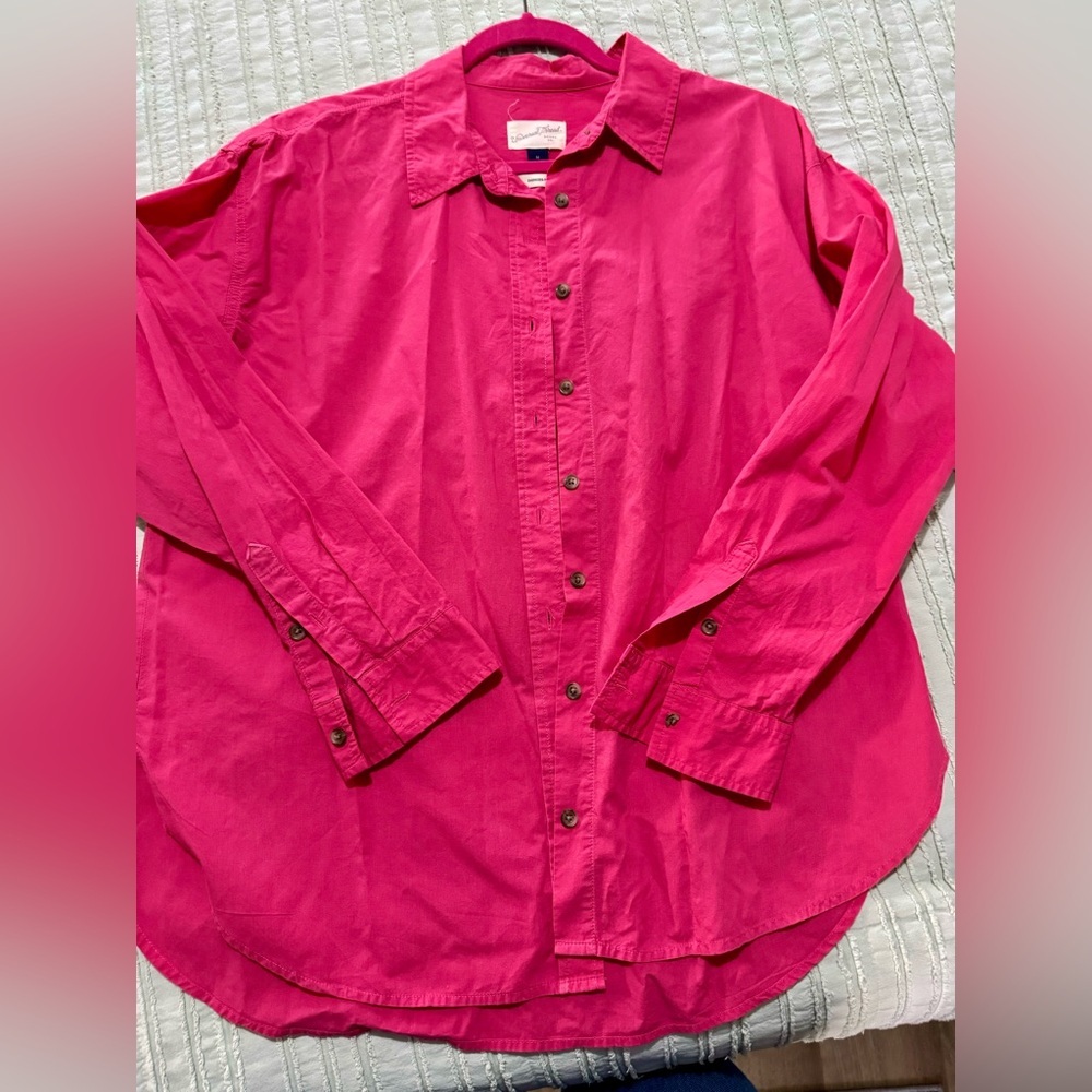 Pink button up blouse